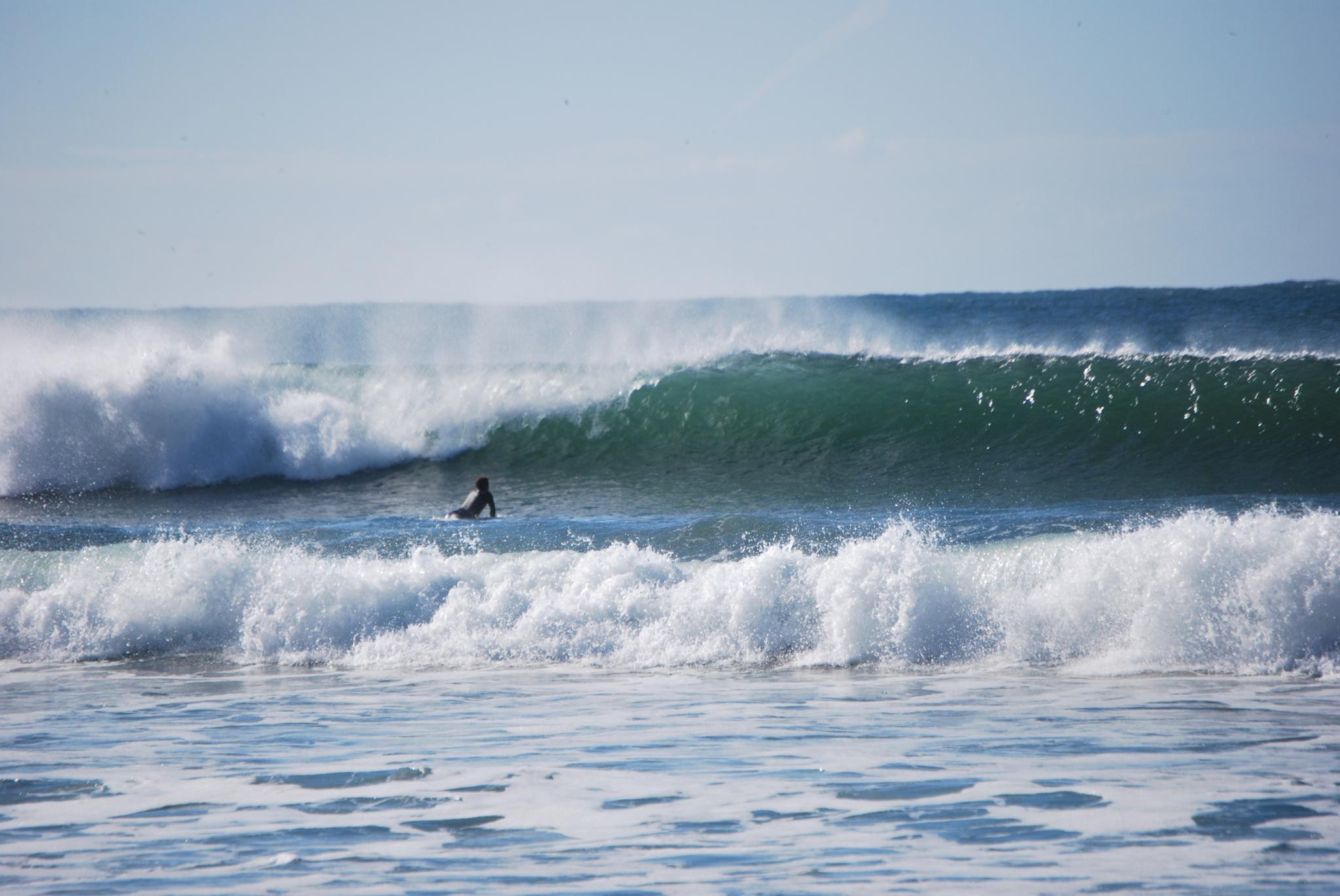 Duck diving at Matosinhos beach