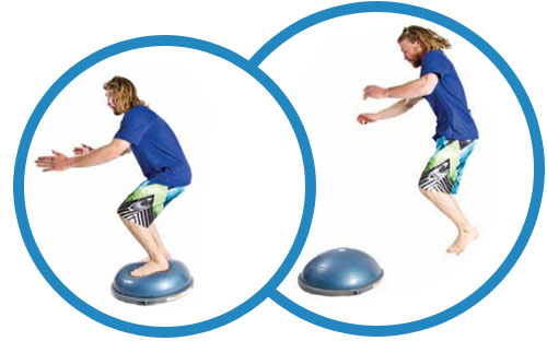 Jump and Stick on Bosu