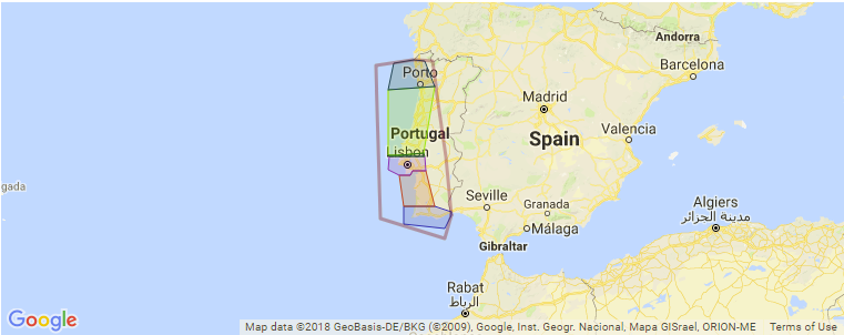 Portugal surf map