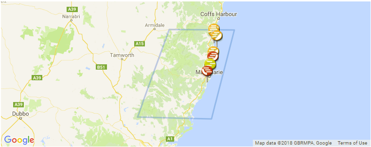 Mid North Coast surf map