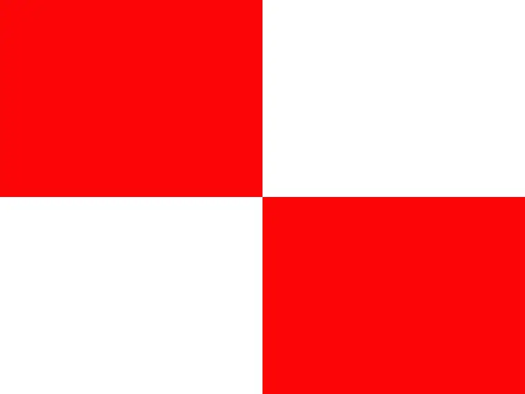 Red and white quartered emergency evacuation beach flag