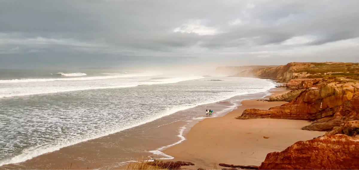 A beautiful surf beach for beginners in Portugal
