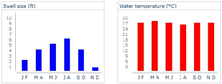Maldives Swell Size / Water Temperature