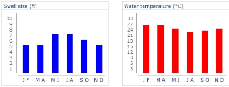 Tonga Swell Size / Water Temperature