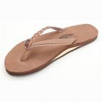 Flirty Braidy Premier Leather in Dark Brown Sandals