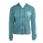 Lootin Weathered Crop Zip Hoodie in Cobalt Sweatshirt