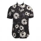 Daisy Spray in Black Woven Shirt