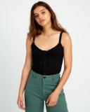 Go For Broke Ribbed in Black Tank Top