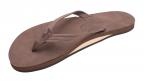 Single Layer Narrow Premium Leather in Expresso Sandals