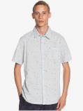 Spilled Rice in Blue Woven Shirt
