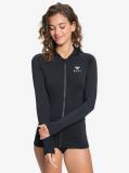 WoShirts Essentials Long Sleeve Hooded UPF 50 Zipped Rashguard in Anthracite (Kvj0)