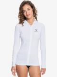 WoShirts Essentials Long Sleeve Hooded UPF 50 Zipped Rashguard in White