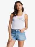 Double Wave Cropped in White Tank Top