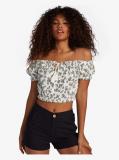 With The Sun Off-The-Shoulder Top in White Shirt