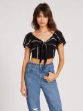 Coco Tie Chest Top in Black Shirt