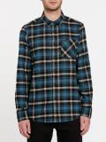 Caden Plaid Long Sleeve Flannel in Blue Shirt