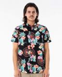 Beach Party in Black Woven Shirt
