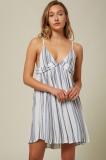 Saltwater Solids Stripe Tank Top Dress Cover-Up in Blue Dress