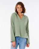 Organic Fleece Hood in Green Sweatshirt