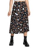 Floral Pop Midi in Black Skirt