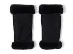 Water Resistant Sheepskin Fingerless Gloves (black)