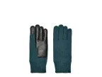 Knit Smart Gloves With Conductive Leather Palm And Recycled Microfur Lining (pond)