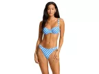 Ciao Bella Check Ruched Underwire Bra (azure)