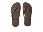 Slim Flip Flop Sandal (dark Brown Metallic)