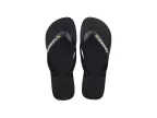 Brazil Logo Unisex Flip Flops (black/black)