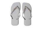 Slim Square Glitter Flip Flop Sandal (ice Grey)