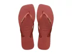 Slim Square Logo Metallic Flip-flop (mahogany)