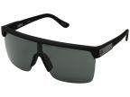 Flynn 5050 Shield Sunglasses (soft Matte Black/hd Plus Gray Green)