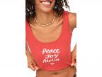 Peace Joy Aloha Ribbed Tank Top (bittersweet)