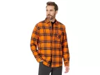 Podium Plaid Long Sleeve Flannel (orange Check)