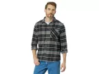 Redmond Plaid Stretch Long Sleeve Flannel (black)
